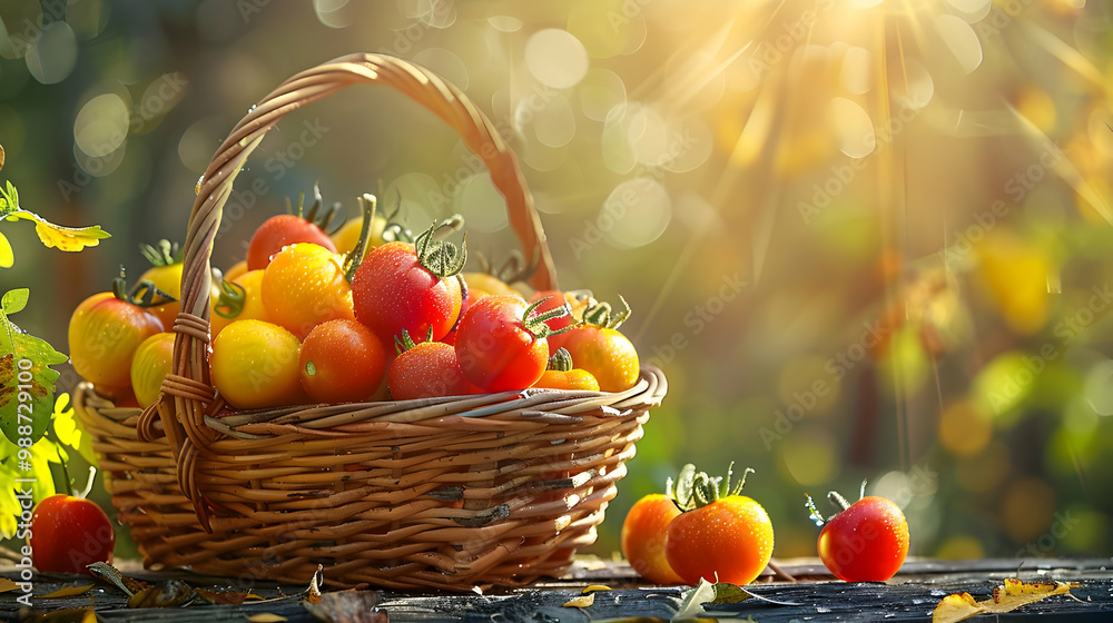 Fresh Tomatoes in a Basket: A Summer Harvest Fresh Tomatoes in a Basket: A Summer Harvest
