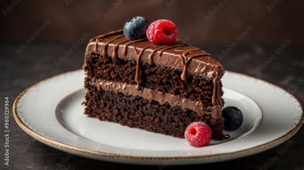 Chocolate cake front view with space for text Chocolate cake front view with space for text