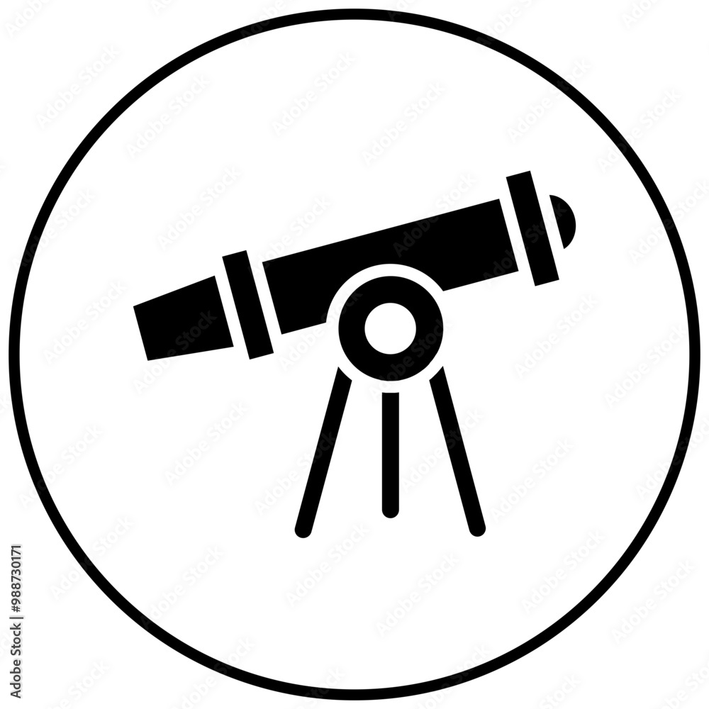 Telescope vector icon. Can be used for Archery iconset. Telescope vector icon. Can be used for Archery iconset.