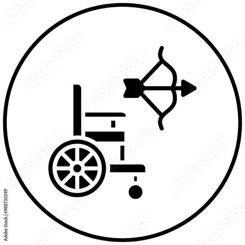 Paralympics vector icon. Can be used for Archery iconset.