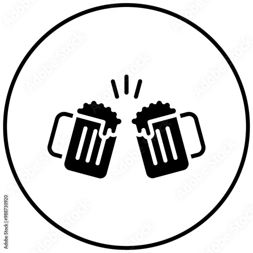 Beers Toasting vector icon. Can be used for Oktoberfest iconset.
