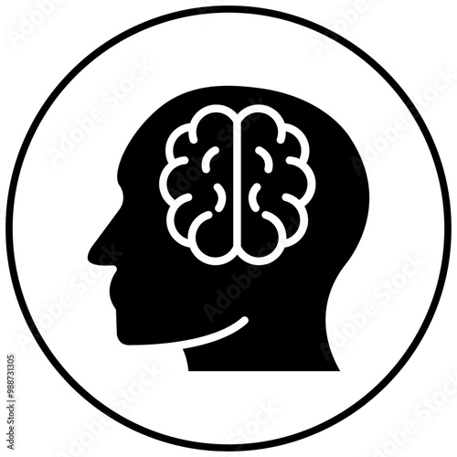 Human Brain vector icon. Can be used for Biometrics iconset.