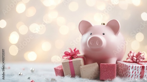 piggy bank with gift box