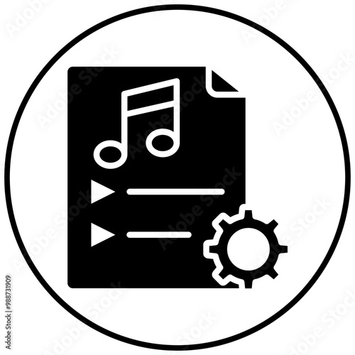 Custom Music Playlist vector icon. Can be used for Bowling iconset.