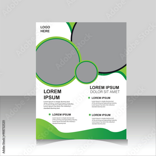 Green flyer Modern template design, perfect for creative professional business. Corporate Flyer Template 
