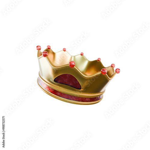 Foto gold crown with jewels, transparent background