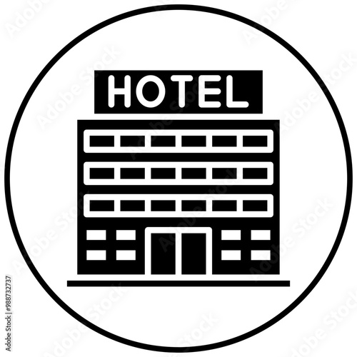 Hotel vector icon. Can be used for Beach Resort iconset.