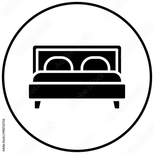 Bed vector icon. Can be used for Luxury iconset.