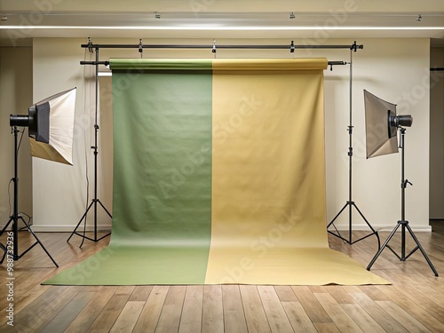 A seamless flat backdrop in a solid and uniform shade, providing a neutral canvas for various uses, from photography to presentation. photo