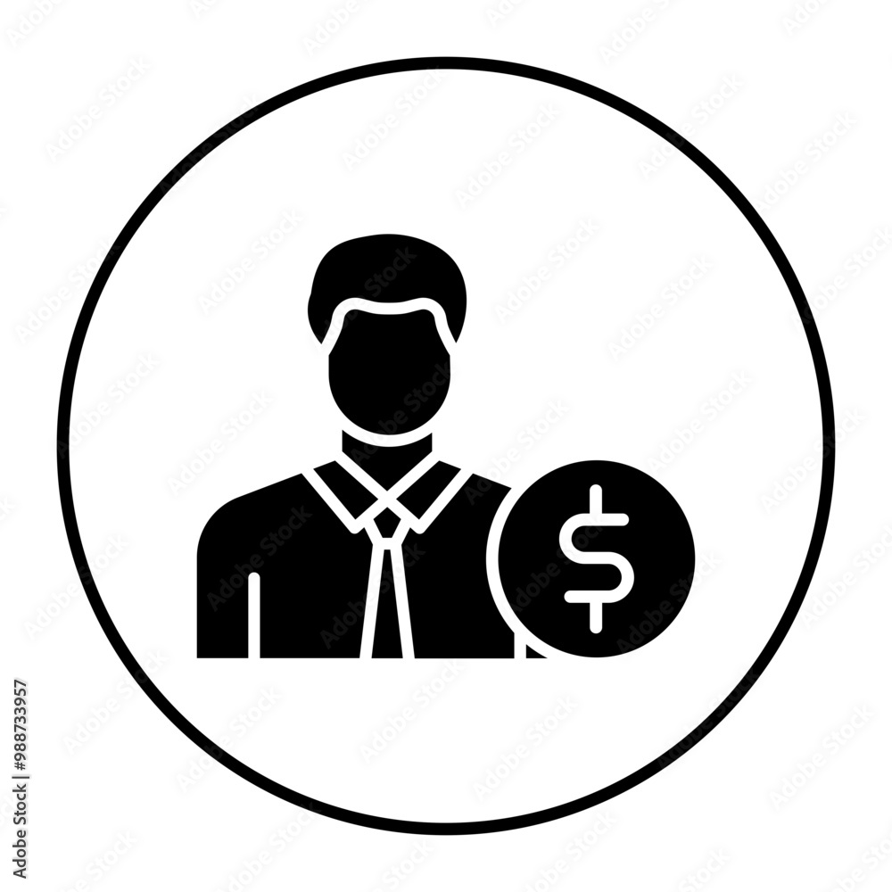 Male Finance Officer vector icon. Can be used for Trading iconset. Male Finance Officer vector icon. Can be used for Trading iconset.