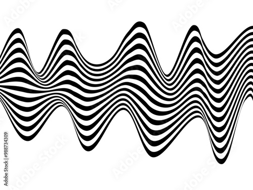 Optical art background, geometric wave design, black and white, Vector illustration of wave stripes abstract background.eps10. EPS vector image formatting. Eps 10