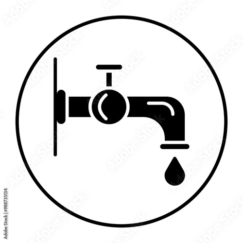 Water Tap vector icon. Can be used for Laundry iconset.