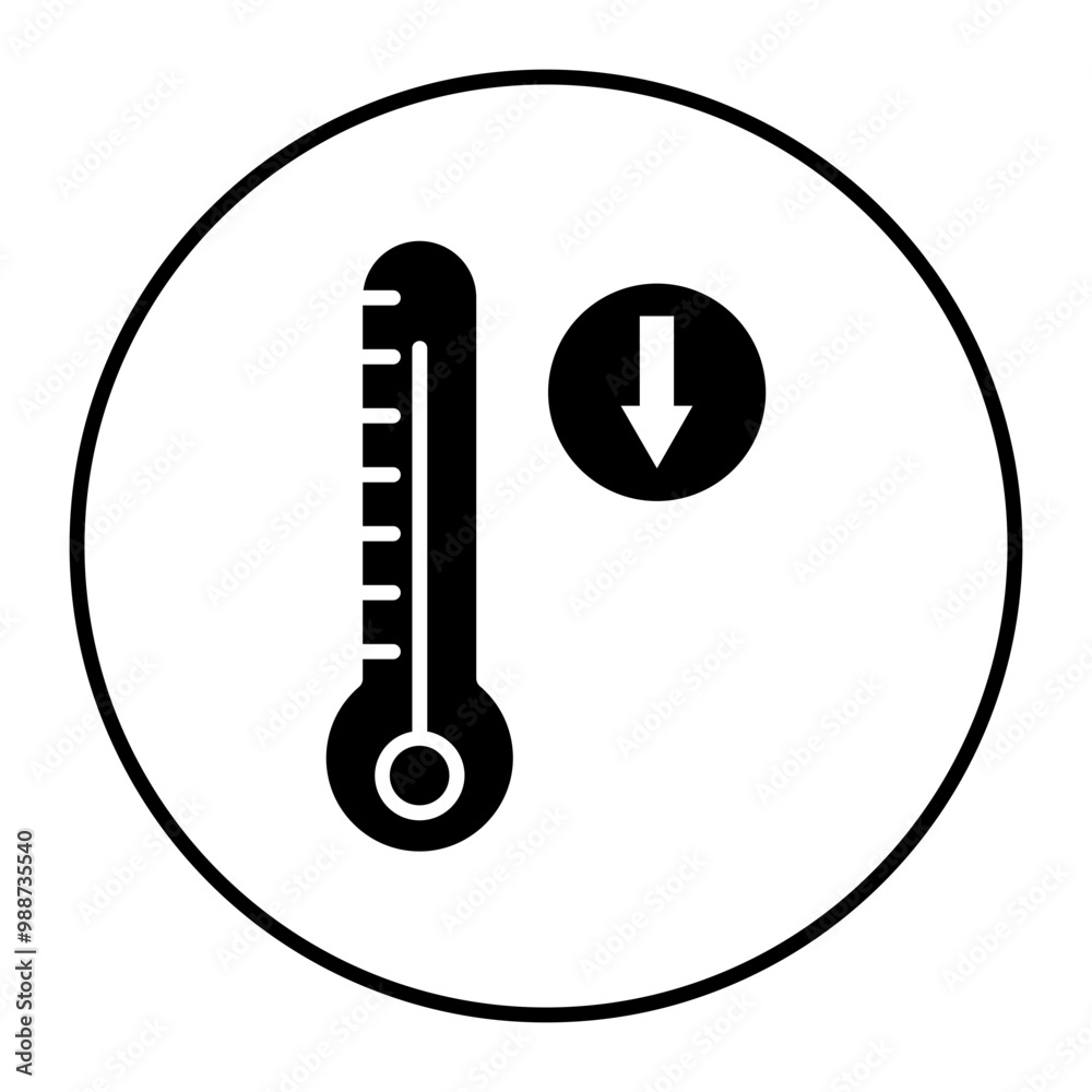 Temperature Decrease vector icon. Can be used for Global Warming iconset. Temperature Decrease vector icon. Can be used for Global Warming iconset.
