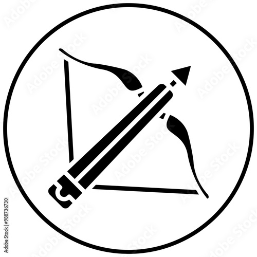 Crossbow vector icon. Can be used for Medieval iconset.