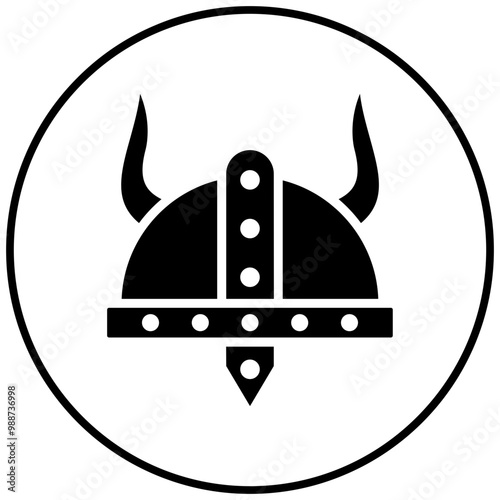 Viking Helmet vector icon. Can be used for Medieval iconset.