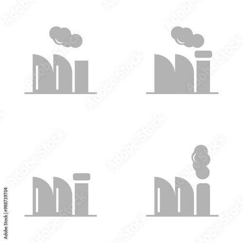 factory icon on white background, vector illustration