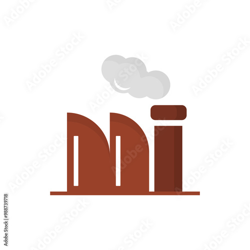factory icon on white background, vector illustration