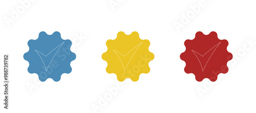 check mark icon, confirmed on a white background, vector illustration