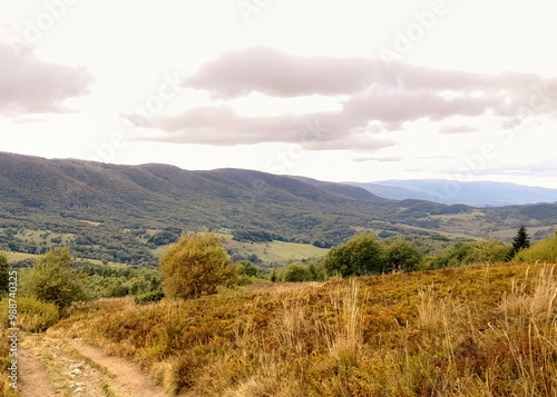 Landscape of Bieszczady Mountains.