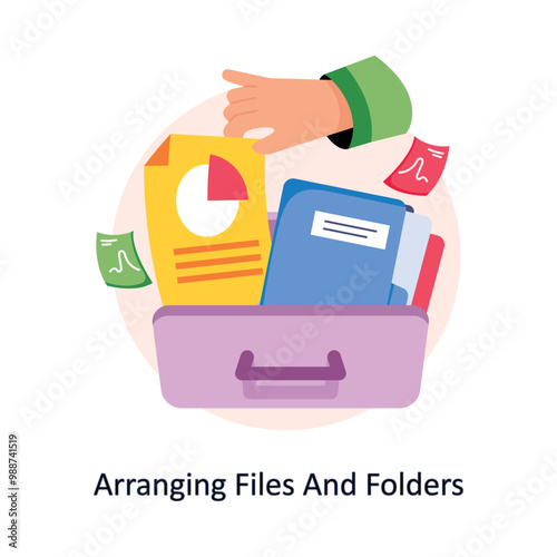 Arranging Files And Folders concepts style illustration. EPS 10 File