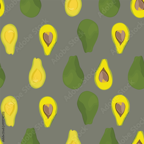 delicious and healthy avocado seamless pattern