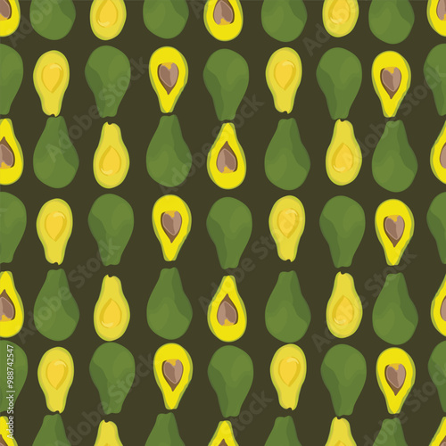 delicious and healthy avocado seamless pattern