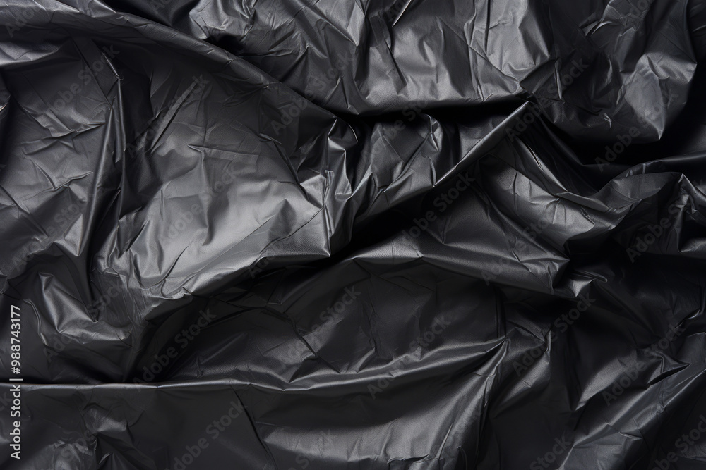 Processed collage of black cellophane garbage bag texture. Background for banner, backdrop Processed collage of black cellophane garbage bag texture. Background for banner, backdrop