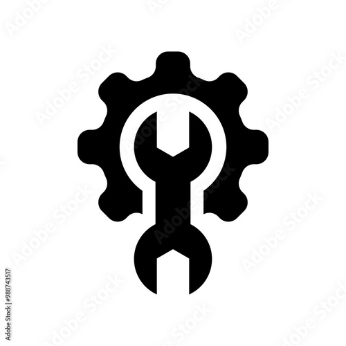Modern simple wrench logo design