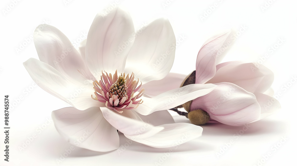 Fototapeta premium Delicate Pink Magnolia Flower Close Up - Nature Photography