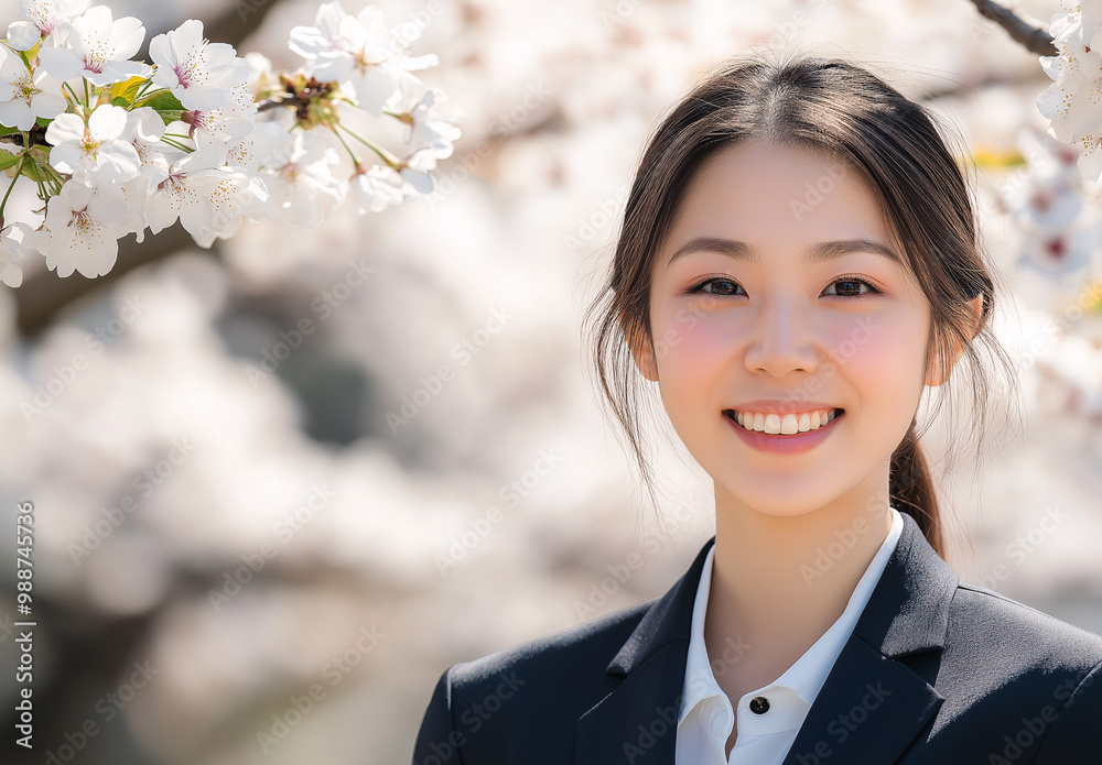 A woman is smiling and wearing a suit A woman is smiling and wearing a suit