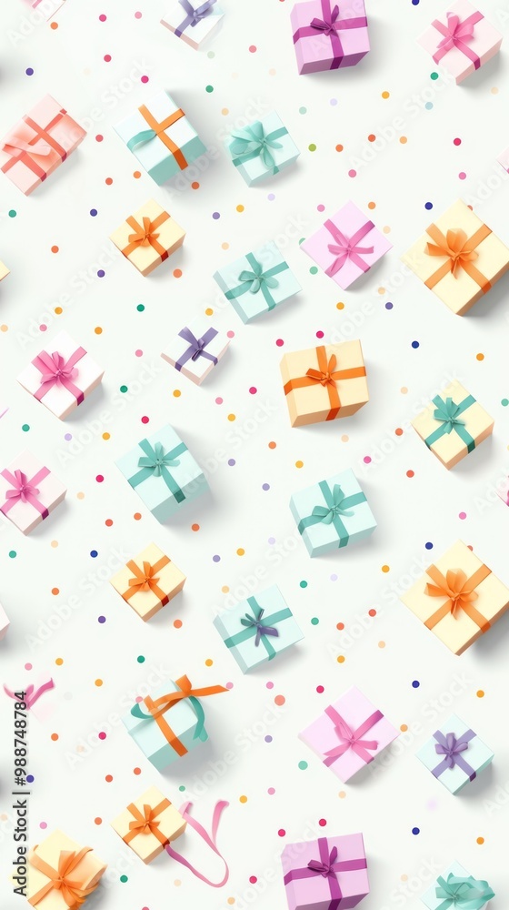 Gift box backgrounds confetti pattern. Gift box backgrounds confetti pattern.