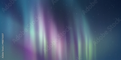 Polar lights, aurora borealis, starry sky, northern landscapes, vector illustration