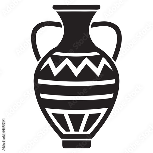 Vase silhouette vector on a white background