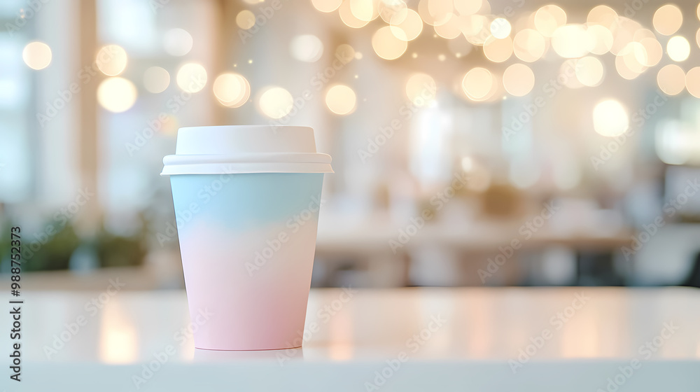 Paper cup drink in soft lights Paper cup drink in soft lights