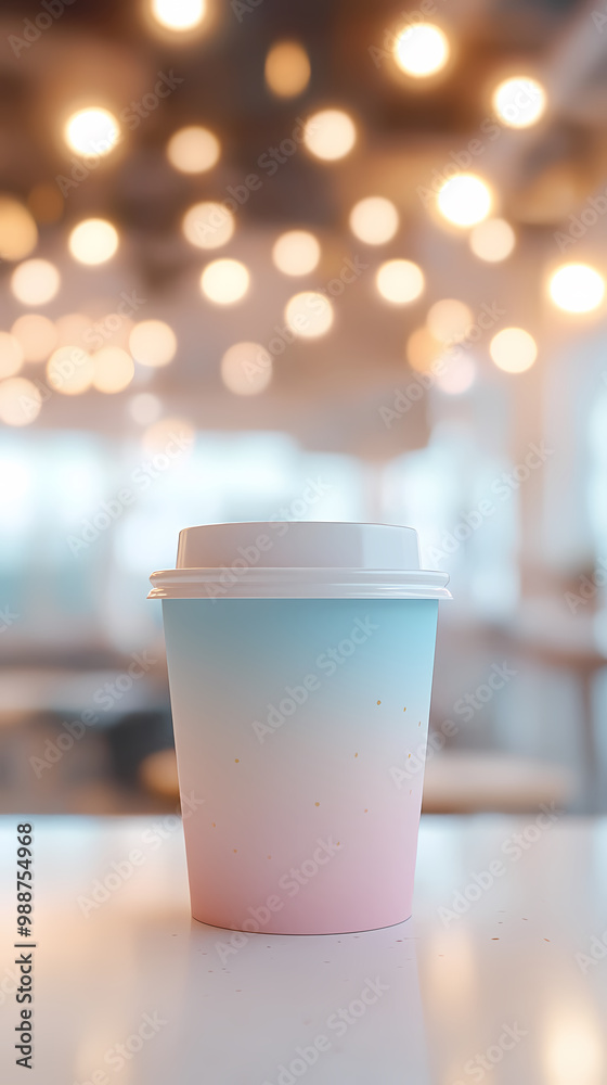 Paper cup drink in soft lights Paper cup drink in soft lights