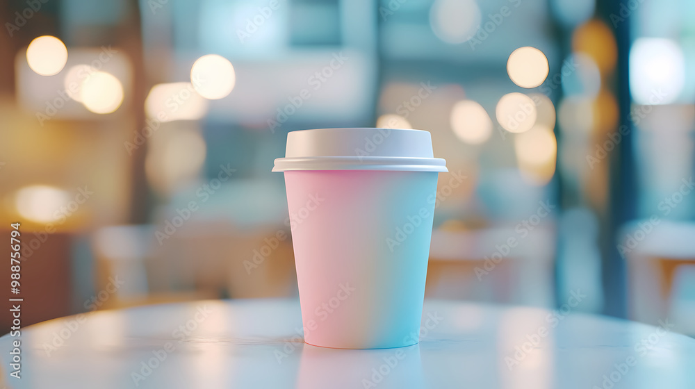 Paper cup drink in soft lights Paper cup drink in soft lights