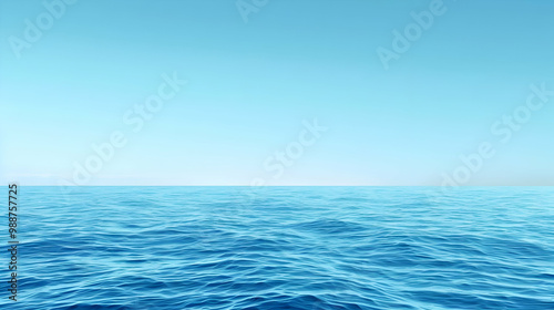 Wallpaper Mural Tranquil Ocean Horizon: Blue Water and Clear Sky Torontodigital.ca