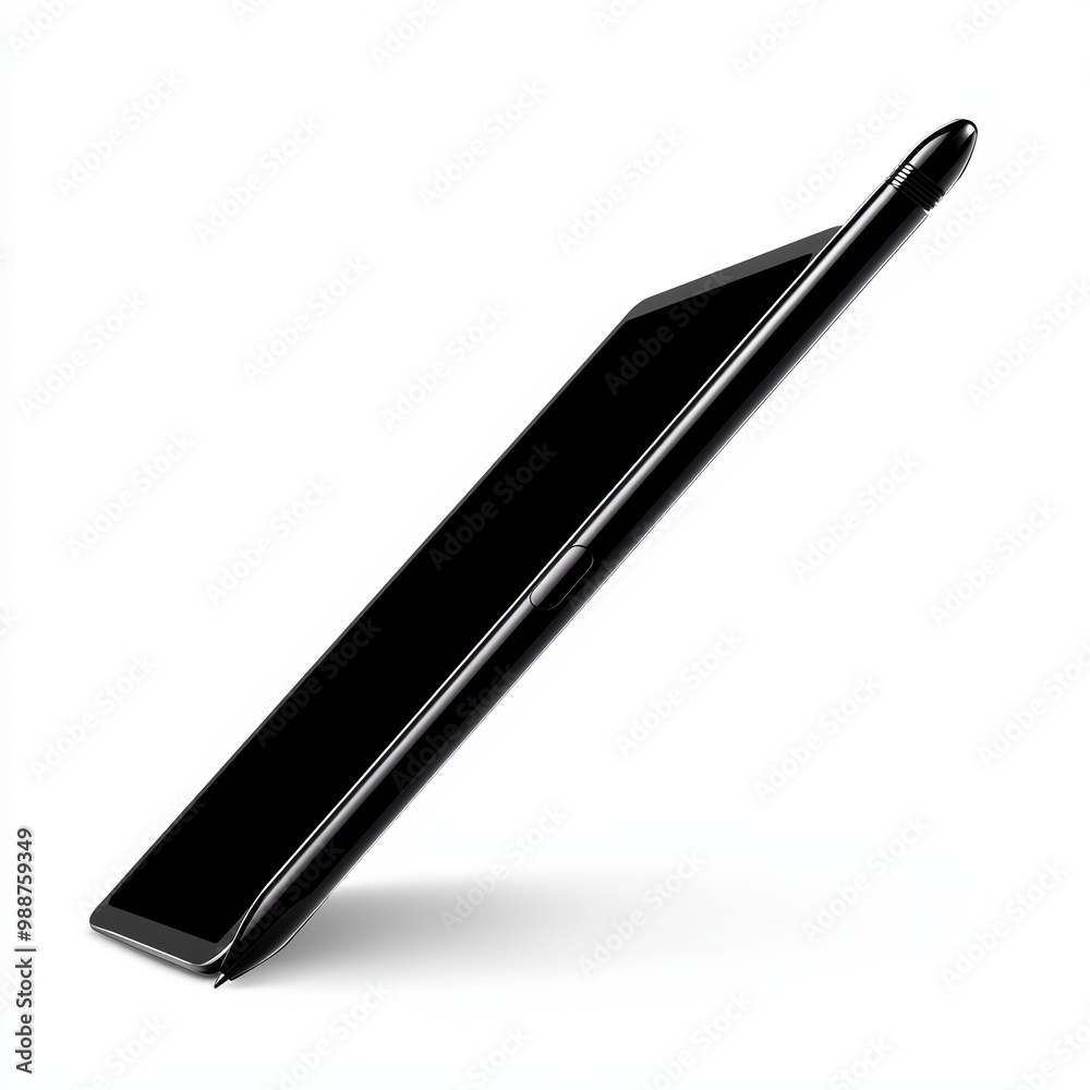 A tablet with a slim stylus pen A tablet with a slim stylus pen