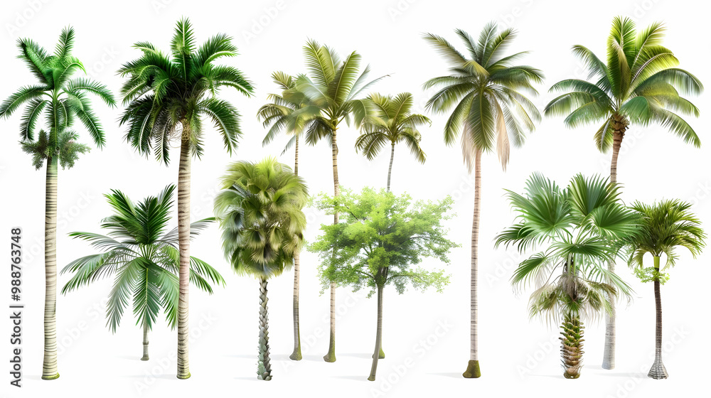 Fototapeta premium Collection of Lush Tropical Palm Trees