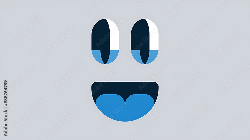 Blue and black simple cartoon smiley face, happiness and joy, perfect for social media.
Blue and black simple cartoon smiley face, happiness and joy, perfect for social media.