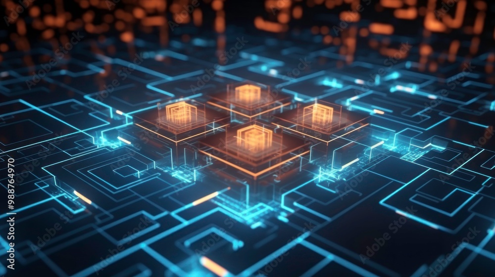 Obraz premium Abstract Digital Network Circuitry