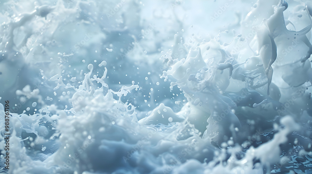 Obraz premium Abstract Water Splash Photography: A Symphony of White