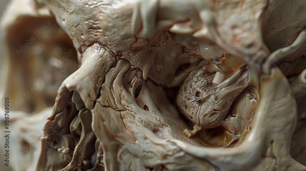 Close-up of Human Skull Anatomy: Detailed Bone Structure Close-up of Human Skull Anatomy: Detailed Bone Structure