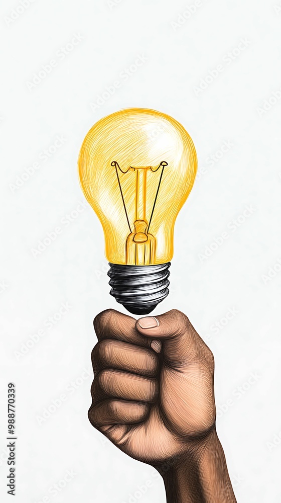 A hand holding a glowing light bulb symbolizes creativity, innovation, and bright ideas. A hand holding a glowing light bulb symbolizes creativity, innovation, and bright ideas.
