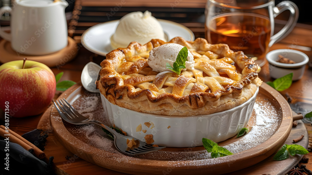 Apple Pie with Vanilla Ice Cream: A Delicious Homemade Treat Apple Pie with Vanilla Ice Cream: A Delicious Homemade Treat
