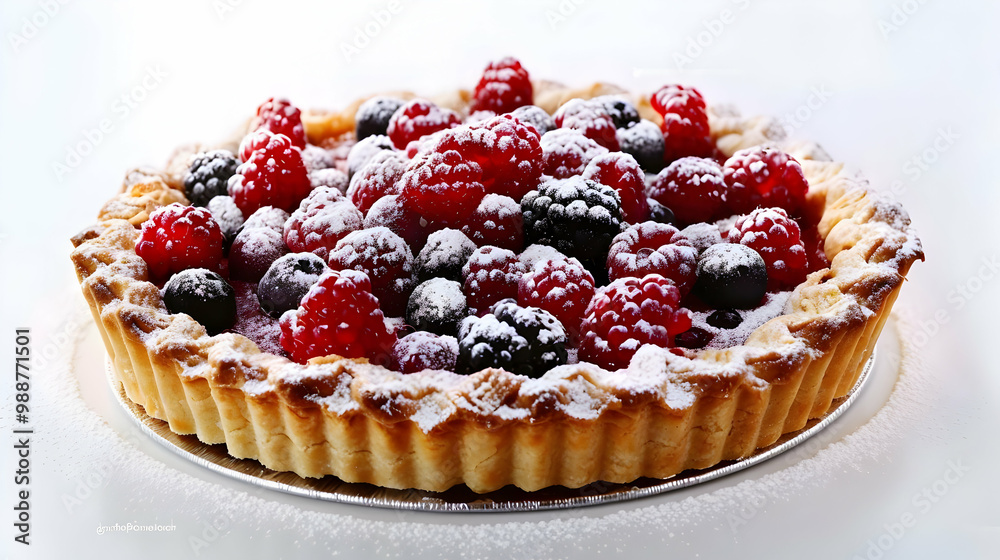 Delicious Raspberry Tart with Powdered Sugar Delicious Raspberry Tart with Powdered Sugar