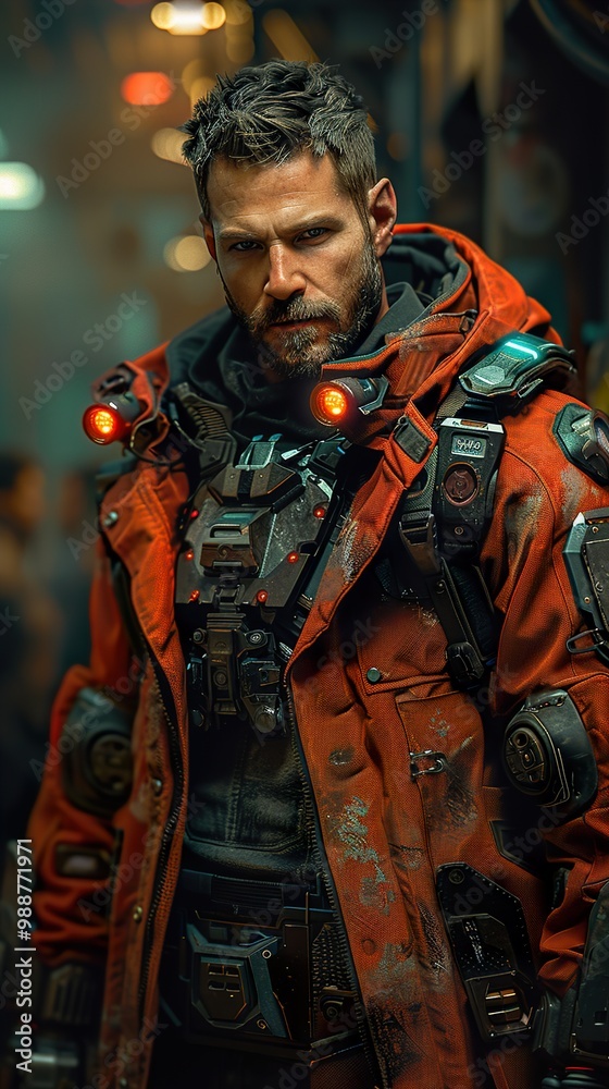 Cyberpunk Soldier: A Futuristic Portrait Cyberpunk Soldier: A Futuristic Portrait