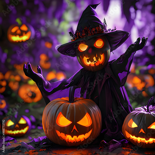 halloween pumpkin, Generative AI