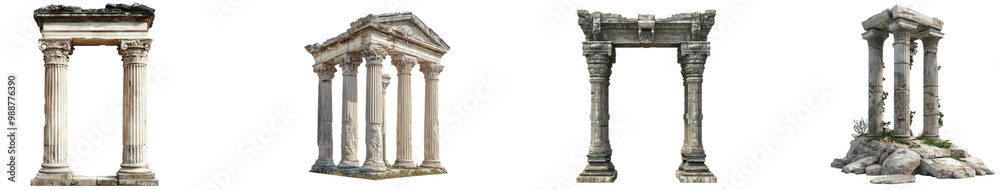 Ancient ruins standing tall under the bright sun, on the Transparent background, PNG Format Ancient ruins standing tall under the bright sun, on the Transparent background, PNG Format