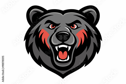 Black Bear head mascot logo design vector